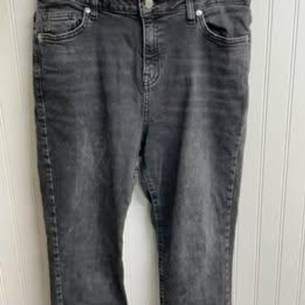 F&F Mens Charcoal Grey Faded Denim Jeans Size UK 32 30 Low Impact Wash